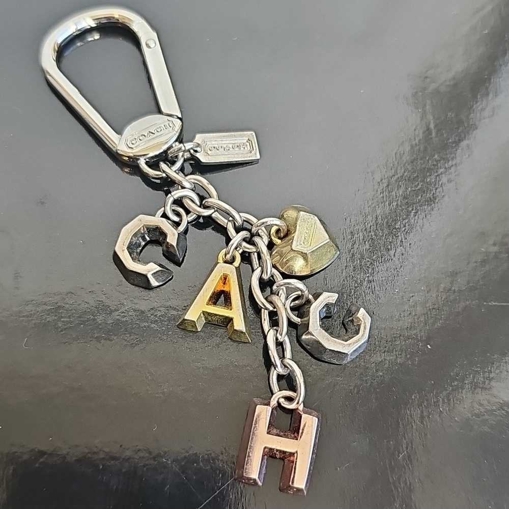 Coach Multi Metallic Letter Keychain Bag charm